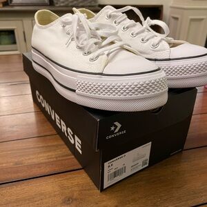 Converse White Platform Sneakers